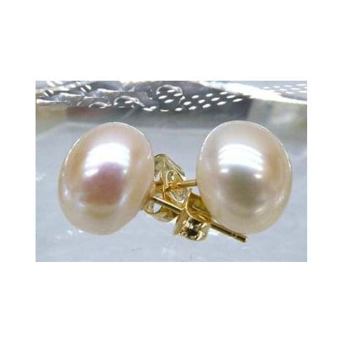 New Arrival Favorite Pearl AAA Top Quality 8-14MM S925 Silver White Freshwater Pearl Stud Earring Women Gift Jewelry