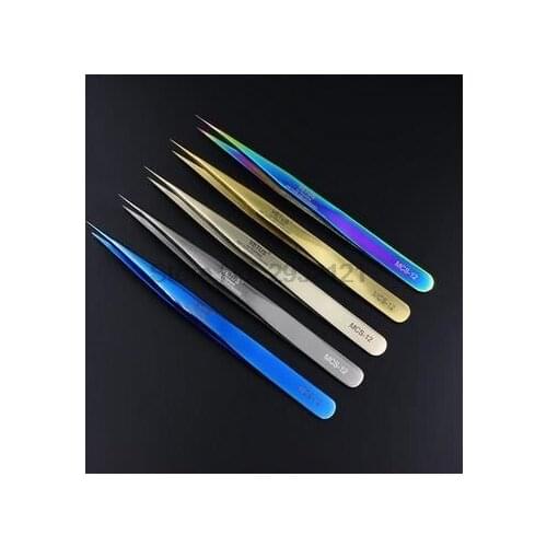 By dhl or ems 100pcs Genunie MCS-15/12 series Rainbow Tweezers False Eyelash Extension Tweezer Stainless Steel Tweezer hot