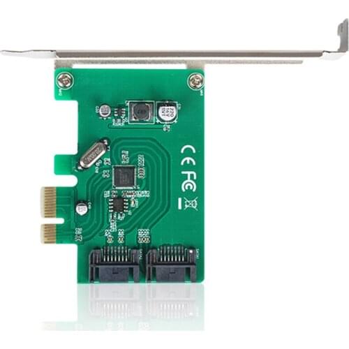 PCIe to 2 Ports SATA Expansion Card 6Gbps PCI Express SATA 3.0 Controller Card Marvell Chipset Support Serial ATA Revision 3.0