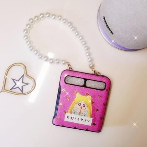 Suitable for Samsung Galaxy Z Flip Case f7070 f7000 folding 5g mobile phone case beautiful girl star case