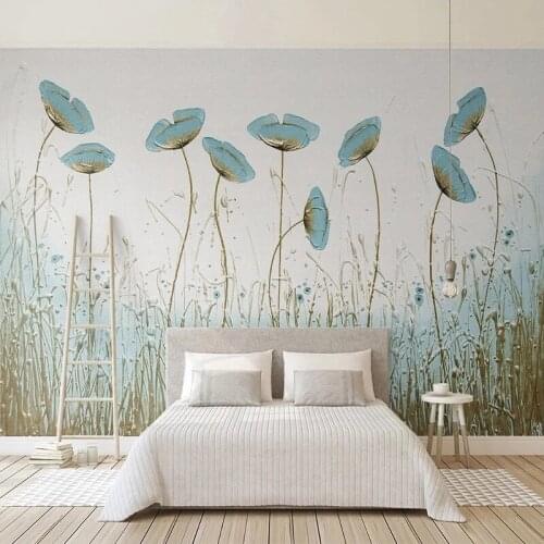 Custom 3D Photo Wallpaper Beautiful Green Flowers Bedroom Dining Room Living Room Background Large Mural Wallpapers Home Decor