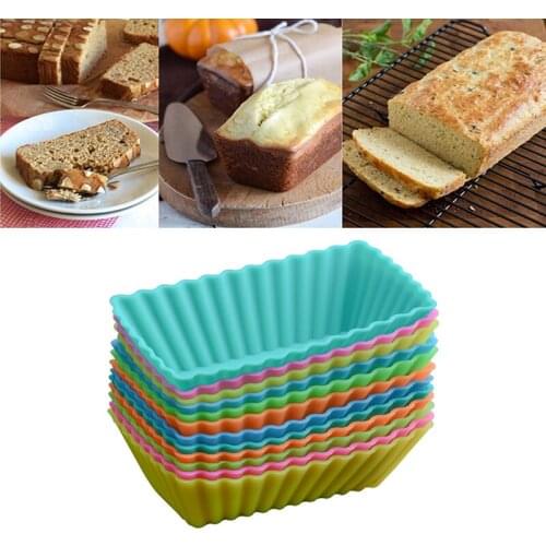 Mini Rectangle shape Silicone Muffin Cupcake Mould Bakeware Maker Mold Tray Baking Cup Molds Baking Tools wh