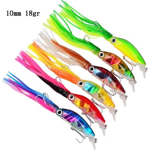 1pcs 100mm 18gr Fishing Lures Bionic Baits Artificial Hard Squid Skirts Octopus Trolling Baits Rig Fishing Tackle Peche pesca