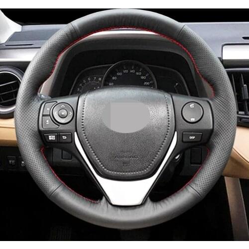 DIY Black Faux Leather Car Steering Wheel Cover For Toyota Camry 2015 2016 2017 Avalon 2013 2014 2015 2016 2017 2018