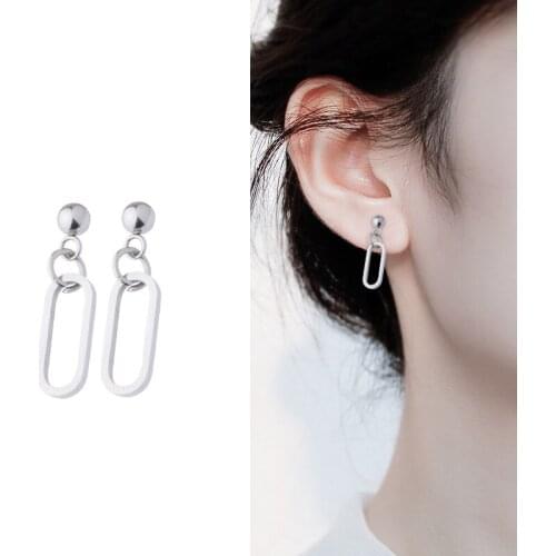 2pcs/lot Stainless Steel Connector Linker Rectangle Track Stud Gold Earring DIY Jewelry Making Gifts Women Findings Accessories