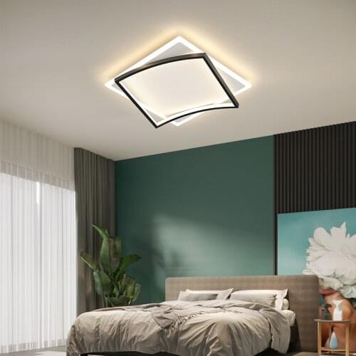 Modern Simple Ceiling Light Living Room Square Surface Mount LED Panel Lamp Bedroom Kitchen Home Deco Black Or Gold Luminaires