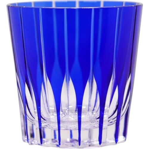 Premium Whiskey Glass Cup with Unique Cut Stripe Classic Japanese Hand cut Edo kiriko