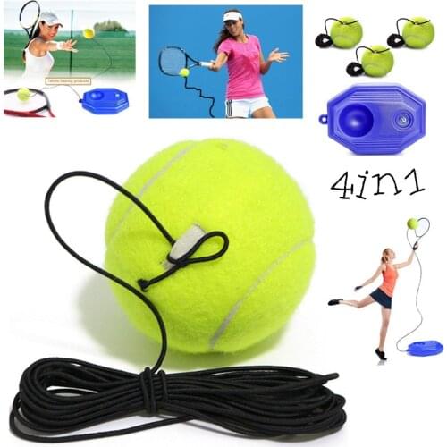 Tennis Rebounder, 3 Trainer Balls with String + Trainer Solo Practice Equipment, Ball Machine Portable Self Training Tool