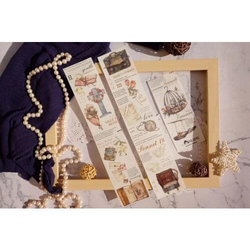 Vintage Waiting Washi Tape for Card Making Bullet Journal DIY Scrapbooking Decorative Sticker