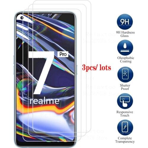 3Pcs glass realme 7 pro protective glass on the for oppo realme realmy 7pro real me 7 pro realme7pro screen protector film 6.4