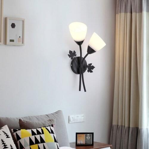 Golden black led bedside wall lamp bedroom simple modern creative corridor staircase living room background wall lamp