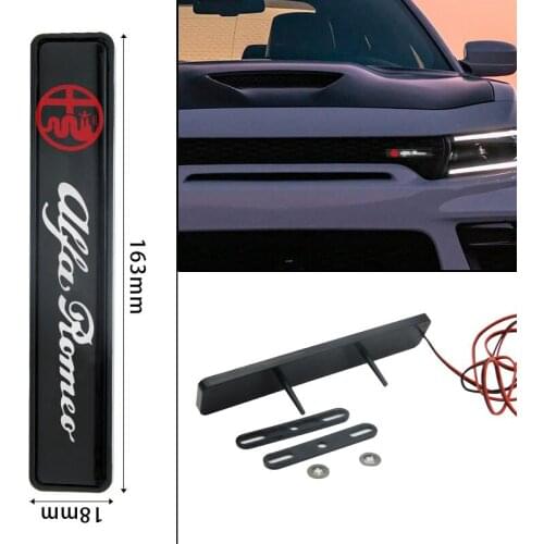 1pc ABS Chrome Front Hood Grille Car Emblem LED Decorative Light For Alfa Alpha Romeo 159 147 156 Giulietta 147 159 Mito Styling