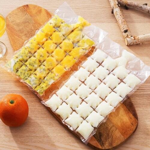 Disposable Ice Cube Bag Foldable Ice-making Bags Self-Sealing Freezing Mold Summer DIY Drinking Tool Kitchen Gadgets 10pcs