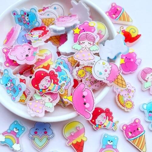 30Pcs Mini Powder Cute Cartoon Series Resin Kawaii Scrapbooking Embellishments Diy Accessories H63