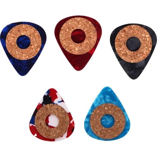 5pcs Guitar Pick with Non-slip Grip Cork for Guitar Bass Musical Instrument Guitar Picks High Quality Celluloid Guitar Picks