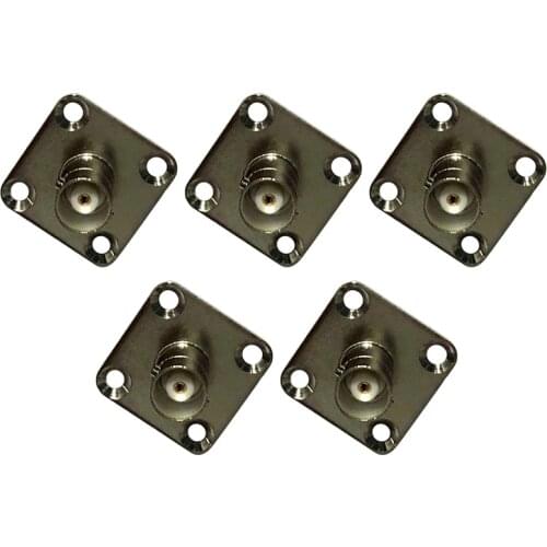 5Pcs TNC Connector TNC-50KF Flange Mount Square Plate Fixed Coaxial Connector Q9-KF Female Connector Adapter