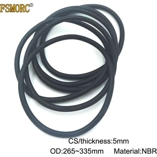 5pcs OD 265 270 275 280 285 290 295 300 305 310 315 320 325 330 335mm*5mm Thickness NBR o ring sealing Rubber Gasket Mechanical