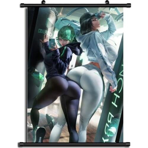 One Punch Man Senritsu no Tatsumaki Jigoku no Fubuki Anime Fabric Colth Wall Scroll Poster Home Decor Cosplay Uncensored