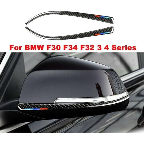Car Rearview Mirror Strip Striker For BMW 3 4 Series GT F30 F31 F32 F33 F34 Carbon Fiber Decoration Accessories Car Stickers