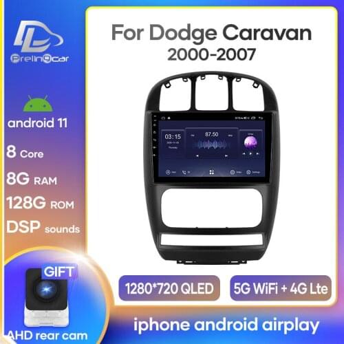 Prelingcar For dodge caravan Chrysler Pacifica 2010 11 07 car monitor Radio Multimedia Video Player Navigation Android 10 stereo