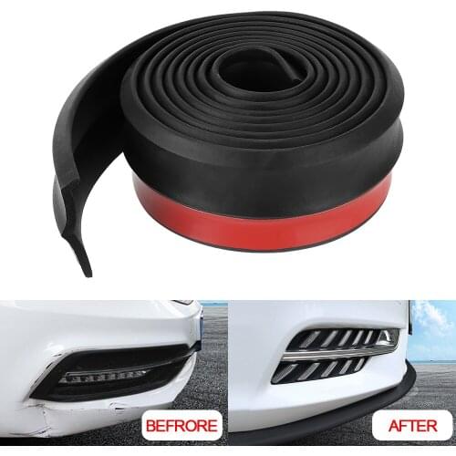 Car Front Bumper Lip Car Lip Skirt Protector 2.5M 60mm Width Rubber Strip Exterior Mouldings Auto Replacement
