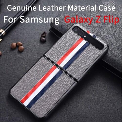 Genuine Leather Galaxy Z Flip Case SM-F700F Case 2020 Protection Cover Galaxy Z Flip Shell Shockproof Cover