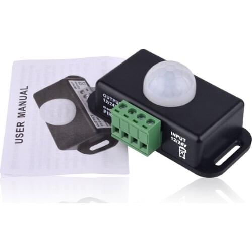 DC 12V-24V Body Infrared PIR Motion Sensor Switch For LED Light Strip Automatic Infrared PIR Motion Sensor Timer Switch