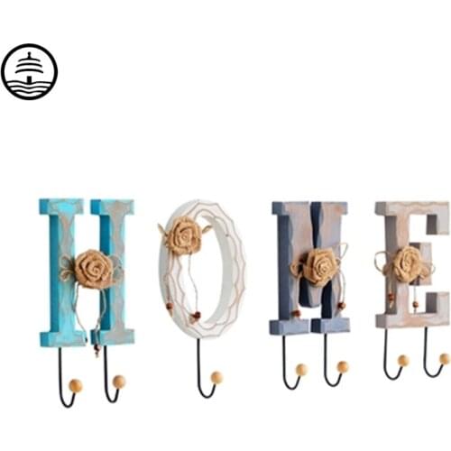 BAO GUANG TA NORDIC MINIMALIST WOODEN WALL HANGING ALPHABET ORNAMENTS CREATIVE DOORWAY PORCH COAT HAT KEY HOOK HOME DECOR A2703