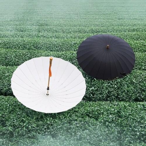 24k Long Umbrella Wooden Handle Umbrellas Fashionable Women Double Big Umbrella Cane High Quality Windproof