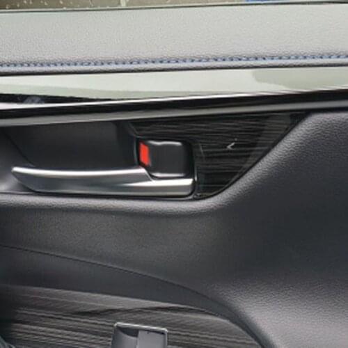 For Toyota RAV4 RAV 4 2019 2020 Carbon Fiber Steel Car Inner Door Handle Covers Trim Accessories