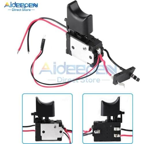 DC 7.2-24V 16A Electric Drill Dustproof Speed Control Push Button Trigger Switch With Small Light For Power Tools