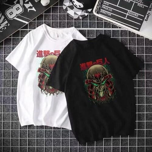 Anime Attack on Titan Printed T Shirt Kawaii Summer Harajuku Manga Men Fashion Costumes Tops Unisex Casual Cotton Camisetas