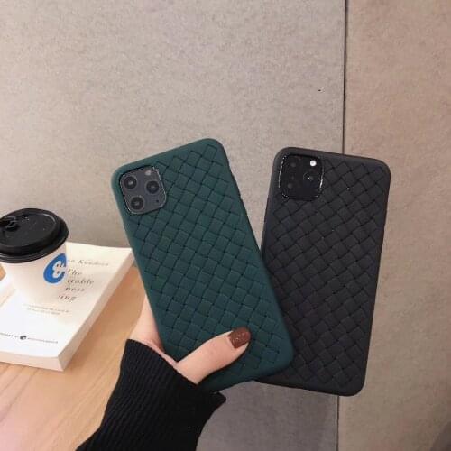 Gimfun Simple Grid Braided Phone Case for Iphone X Xs Xsmax Xr Soft Tpu Silicon Phone Case for Iphone 6 7 8 Plus Back Cover