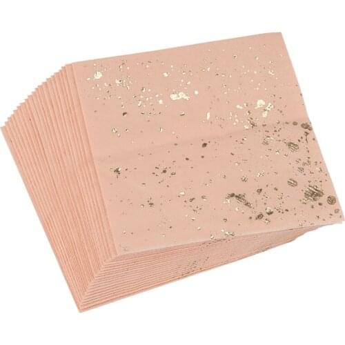 Hot XD-Gold Blocking Pink Marble Texture Disposable Tableware Set Paper Napkins Party Wedding Carnival Tableware Supplies dispos