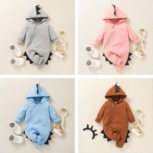 Toddler Girls Rompers Cartoon Dinosaur Baby Girl Long Sleeve Hoodie Children Clothing
