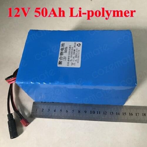 Lithium 12V Battery 12V 50AH Polymer 11.1V+charged Volume Display 5A Charger for 12V 480W Hernia Lamp Inverter Door Supervision