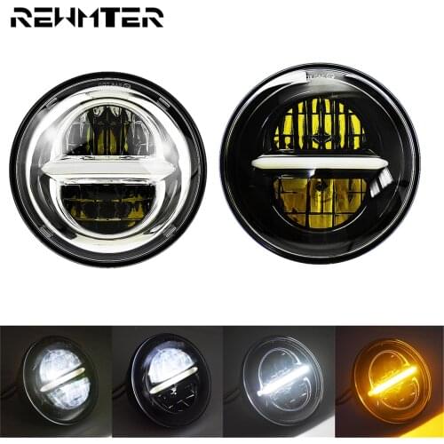 Motorcycle 5.75" LED Headlight Round Headlamp Black/Chrome For Harley Sportsters XL XG 883 1200 Dyna FXD FX Softail FLSTSC FXDL
