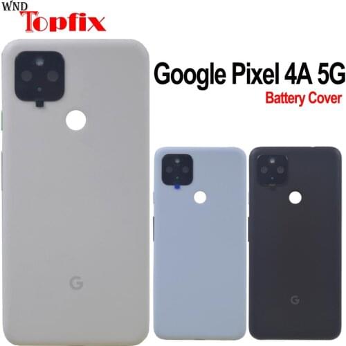 Full New Original For Google Pixel 4A 5G Battery Cover Door Back Housing Rear Case Pixel4A 5G Back Battery Door With Camera Lens