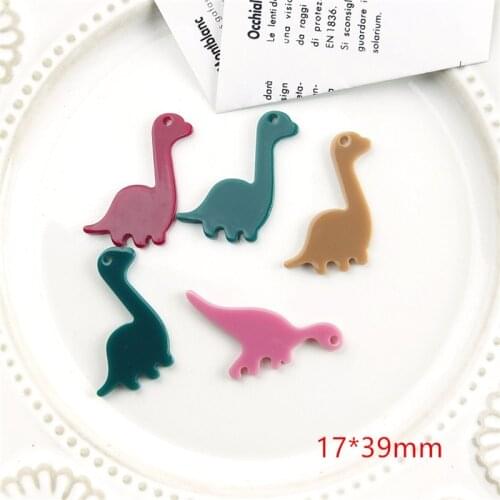 New style 50pcs/lot color print animal cartoon dinosaur dragon shape acrylic beads diy jewelry earring/garment pendant accessory