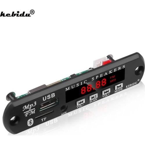 Kebidu MP3 WMA Decoder Board Wireless Bluetooth DC 5V Car Vehicles Audio Module USB FM TF Radio Newest For Car MP3 Accessories