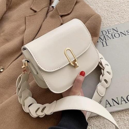 Pleated Belt Saddle Bag Pu Leather Crossbody Bag Women 2021 Fashion Sac A Main Female Shoulder Bag Female Handbag Luxury Brand