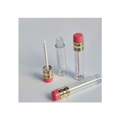 Empty Lip Gloss Tube Round Cosmetic Packaging Containers Clear Lipgloss Wand Tube Plastic Lip Gloss Container 10pcieces