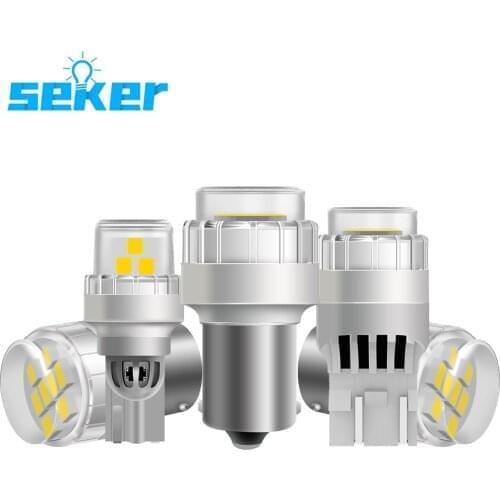 Seker 2Pcs P21W 1156 BA15S P215W 1157 BAY15D T10 W5W 168 194 T15 W16W 912 921 T20 W21W W215W 7440 7443 T25 3156 3157 LED Lights