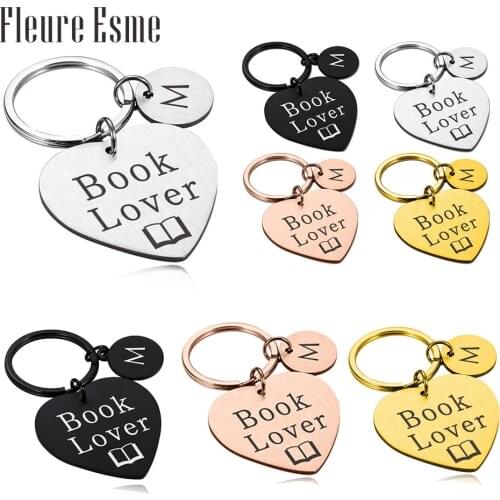 Customized Silver Key chain Book Lover Keychains Gift For Pen Pal Friends For Men Women Keyring Cute Keychains Keys Accessories
