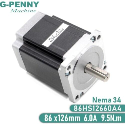 NEMA 34 Stepper Motor 86X126mm 9.5N.m 6A D14mm 1350Oz-in NEMA34 CNC Stepping Motor for CNC Engraving Milling Machine 3D printer