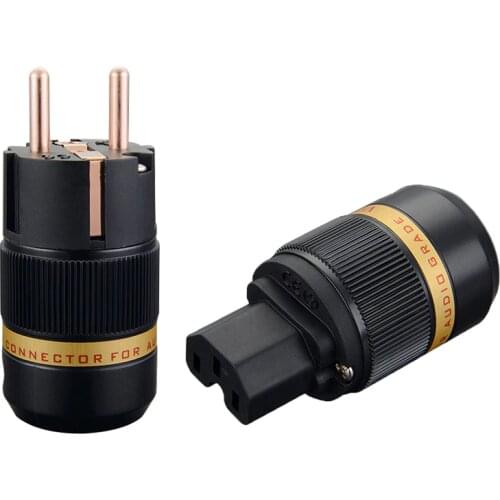 Viborg VE501+VF501 Pure copper No Plated EU power plug AC power plug with IEC plug