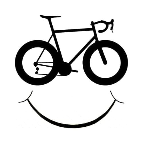 10.5*10.5CM Smiling Bicycle Pattern Car Stickers Funny Fashion Reflective Vinyl Decals Black/Silver C7-0282