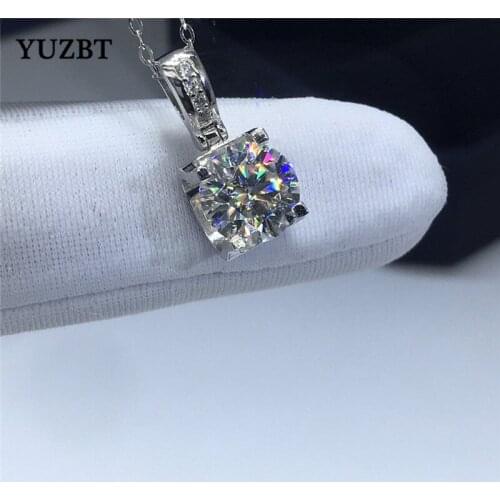 18K White Gold Plated 2 Carat Gemstone Excellent Cut Diamond Test Past D Color Moissanite Cow Head Pendant Necklace for Women