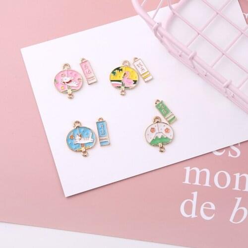 10sets Japanese And Wind Transport Wind Chimes Cartoon Cute Girl Heart Badge Earring Pendant Material Diy Earring Accessories