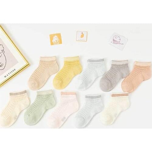 10 Pairs/Lot Baby Socks Short Breathable Mesh Thin Summer No Show Socks Unisex Boys And Girls Skin-friendly Socks For Dropship